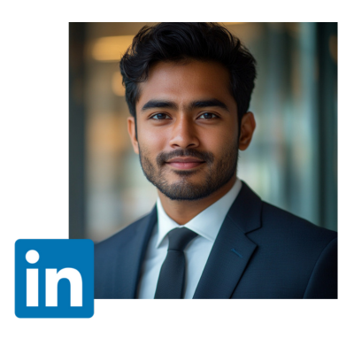 Professional AI headshot for LinkedIn profile in India